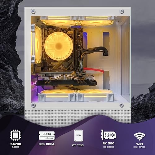 Gaming Desktop PC, Radeon RX 580, Intel Core i7, 32G RAM, 2T SSD W34131