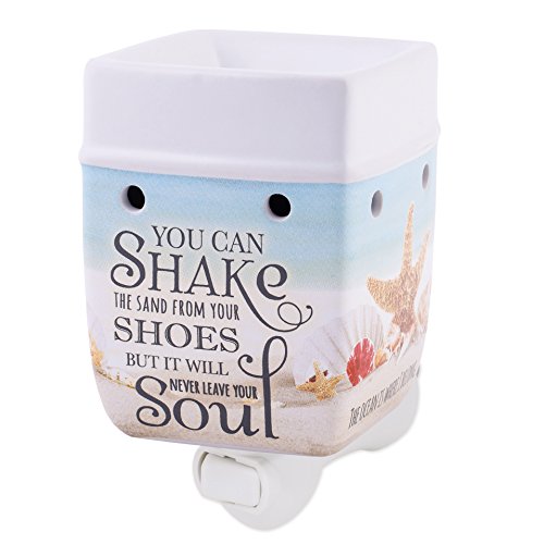 Shake Sand from Shoes Beach and Ocean Stoneware Electric 2-in-1 Jar Candle and Wax Tart Oil Warmer