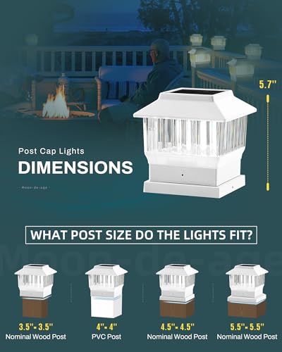 Solar Post Lights for Outdoor Deck Fence, 3 Modes, Waterproof LED B4861