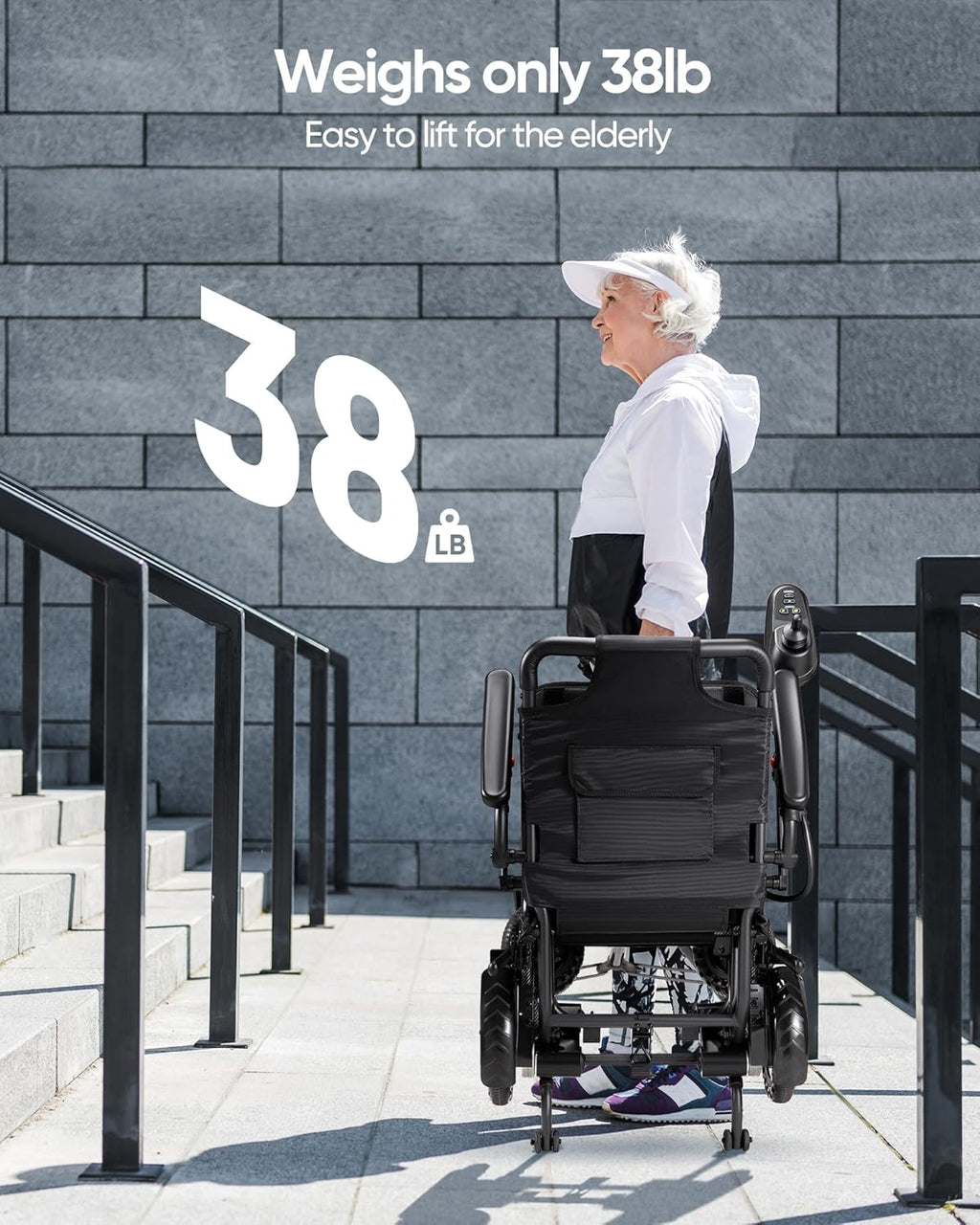 Foldable Electric Wheelchair for Adults, 38 lbs, Airline Approved T7737