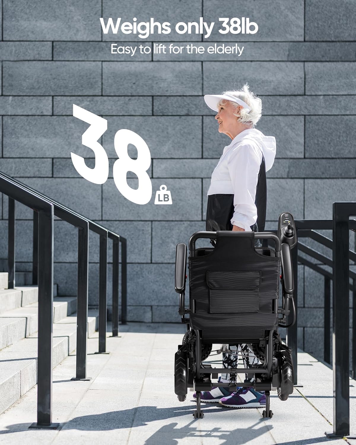 Foldable Electric Wheelchair for Adults, 38 lbs, Airline Approved T7737