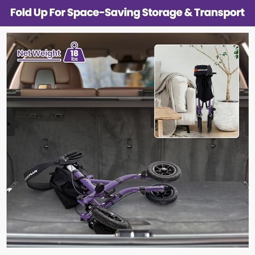 Rollator Walker for Seniors with Seat, Foldable, All Terrain Pneumatic Wheels S236935