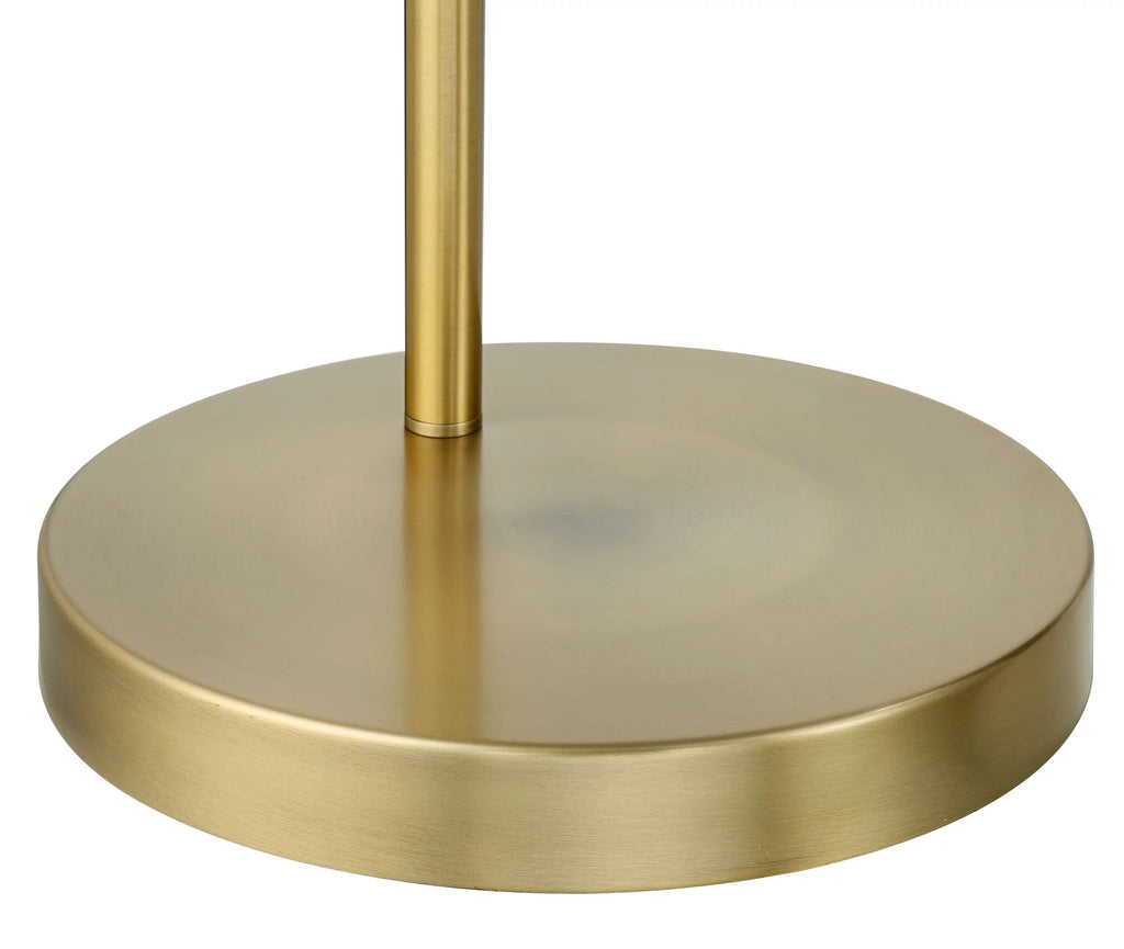 Modern Arc Floor Lamp 72" Tall Brass Metal White Linen Drum Shade F49893