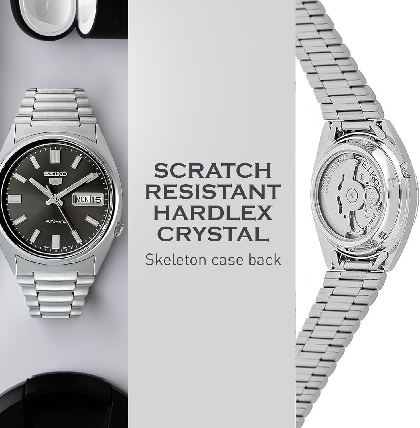 Automatic Watch for Men - Black Dial Silver Stainless Steel N25778