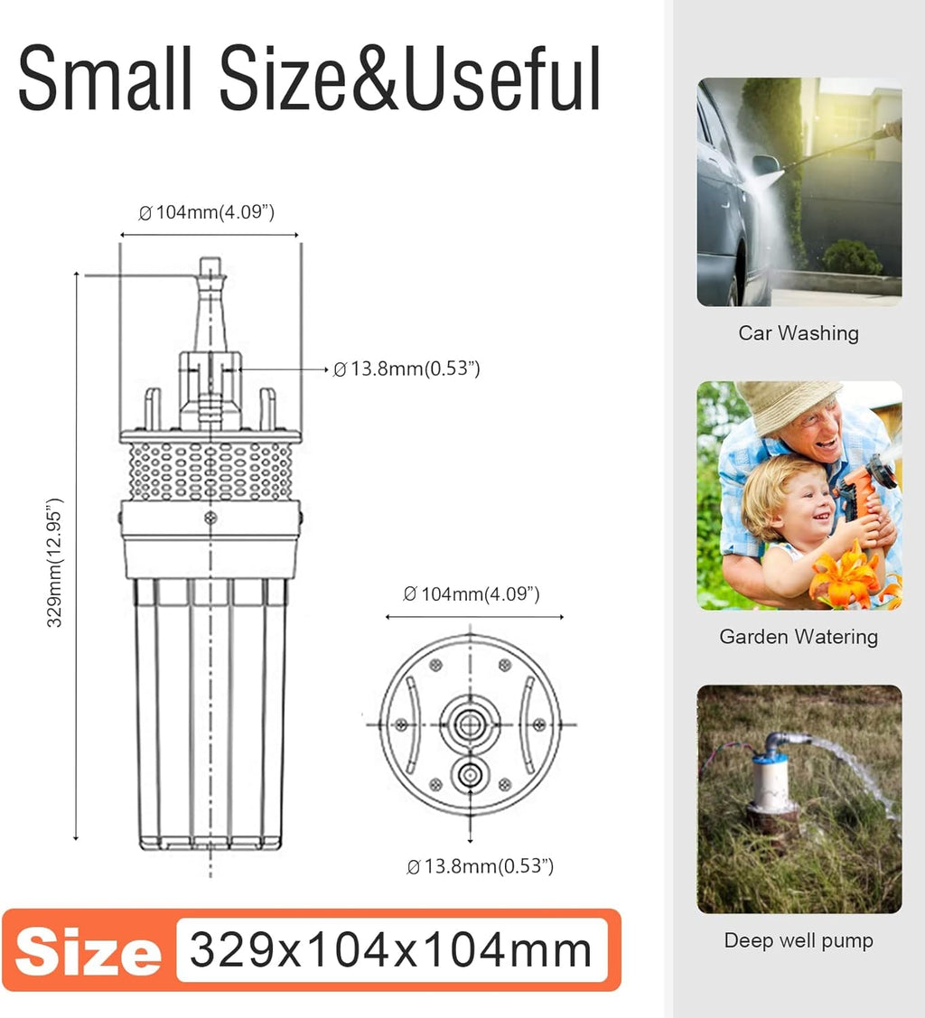 Solar Well Pump Kit with Battery Backup, 12V Water Pump and 120W Panel G5969