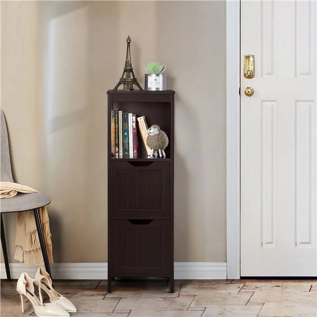 Bathroom Floor Cabinet with 2 Drawers and 1 Shelf, Free-Standing Wooden Storage Organizer M798