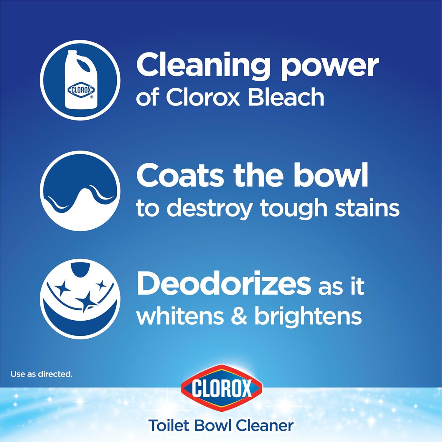 Toilet Bowl Cleaner, Clinging Bleach Gel, Ocean Mist, 24 oz, 2-Pack C6164