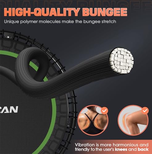 Foldable Mini Trampoline with Adjustable Foam Handle for Indoor Workout M8038