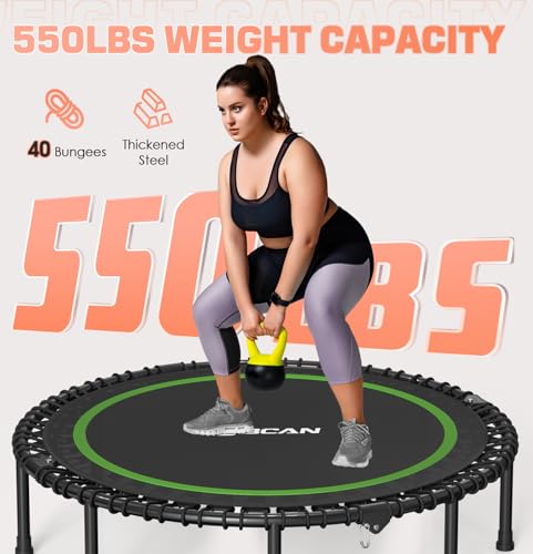 Foldable Mini Trampoline for Adults with Durable Bungees V5441