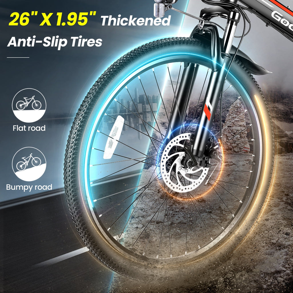 Foldable Electric Bike 500W 26" 48V Full Suspension for Adults G202633
