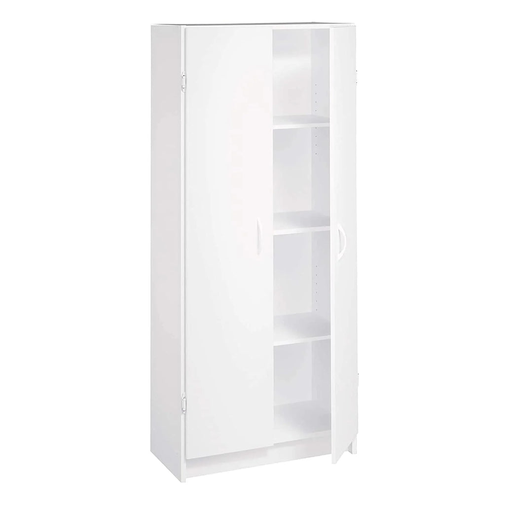 Pantry Cabinet with 2 Doors and Adjustable Shelves, White Q526