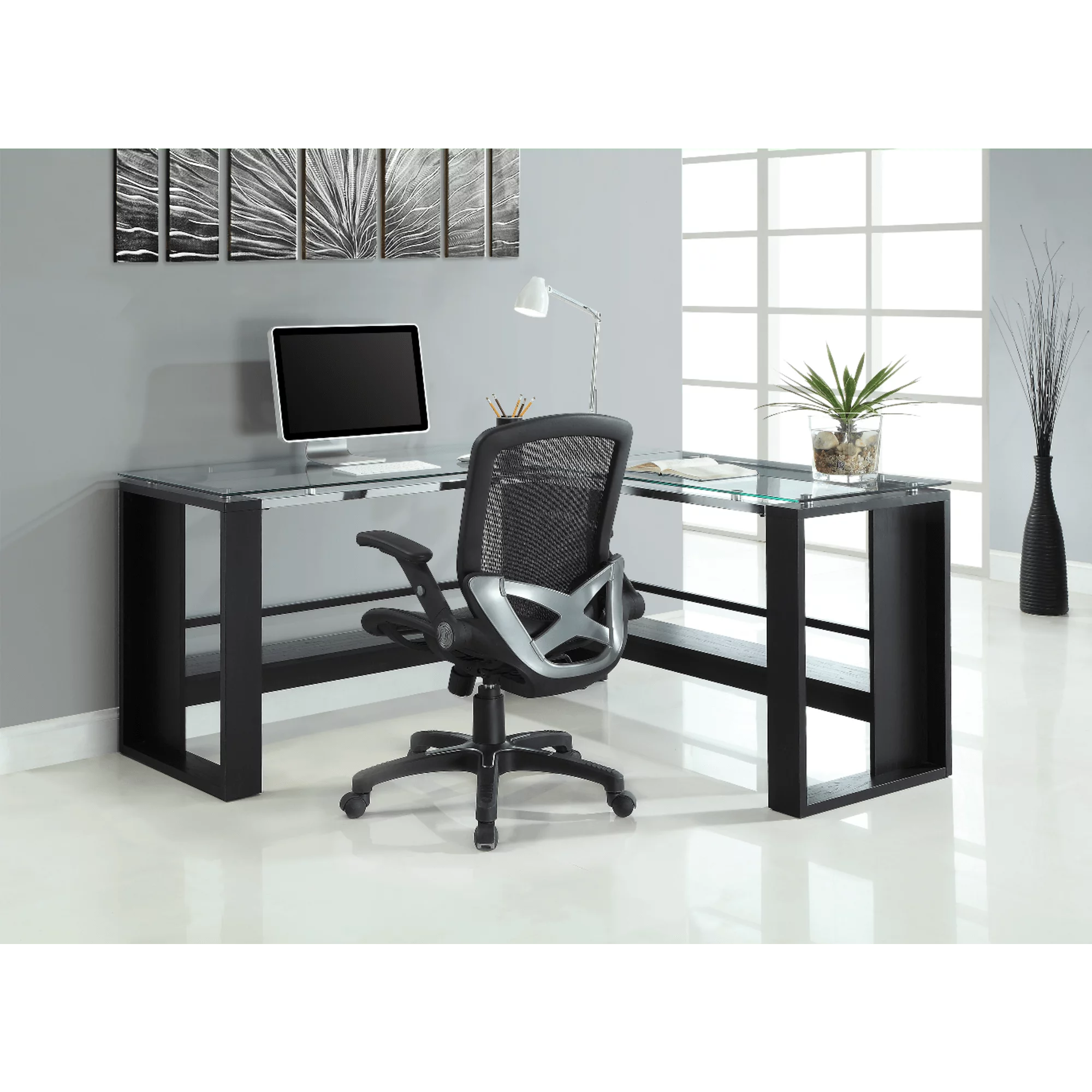 L-Shape Corner Desk, Espresso Q5110