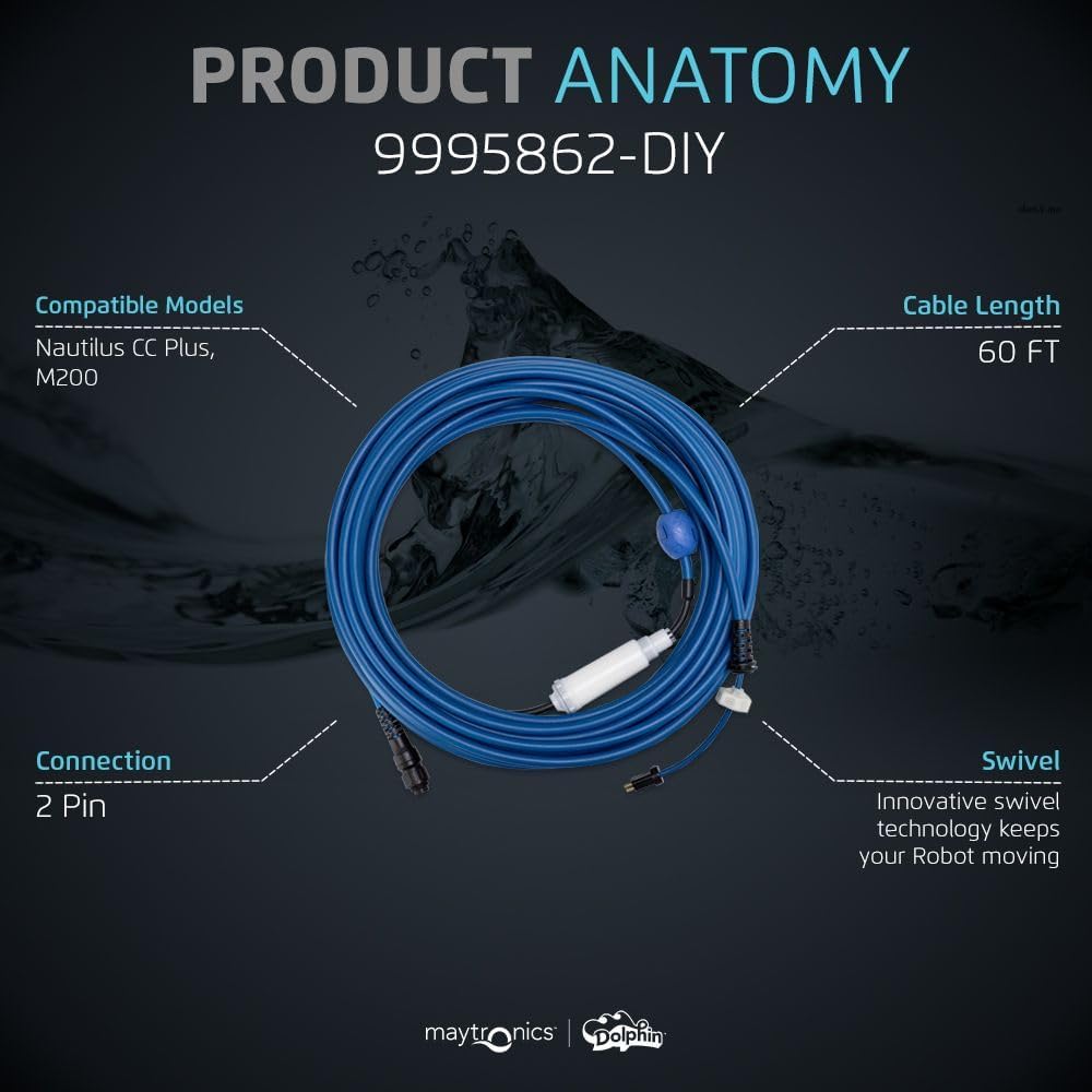 60 FT Blue Cable with Swivel for Tangle-Free Operation Z7348