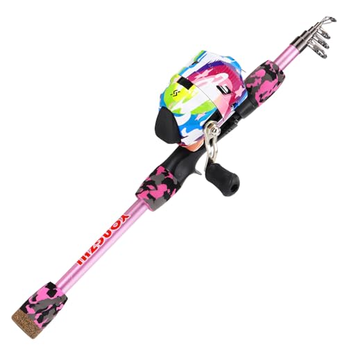 Kids Fishing Rod and Reel Combo with Spincast Reel and Tackle Bag Q572723