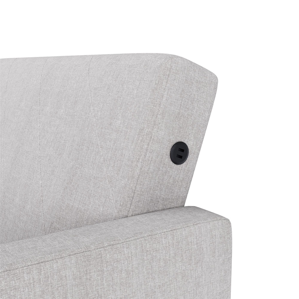 Convertible Sofa Bed with USB Port, Light Gray T950
