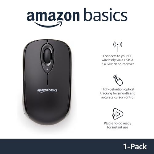 Wireless Optical Mouse with USB Nano Receiver, Black B899