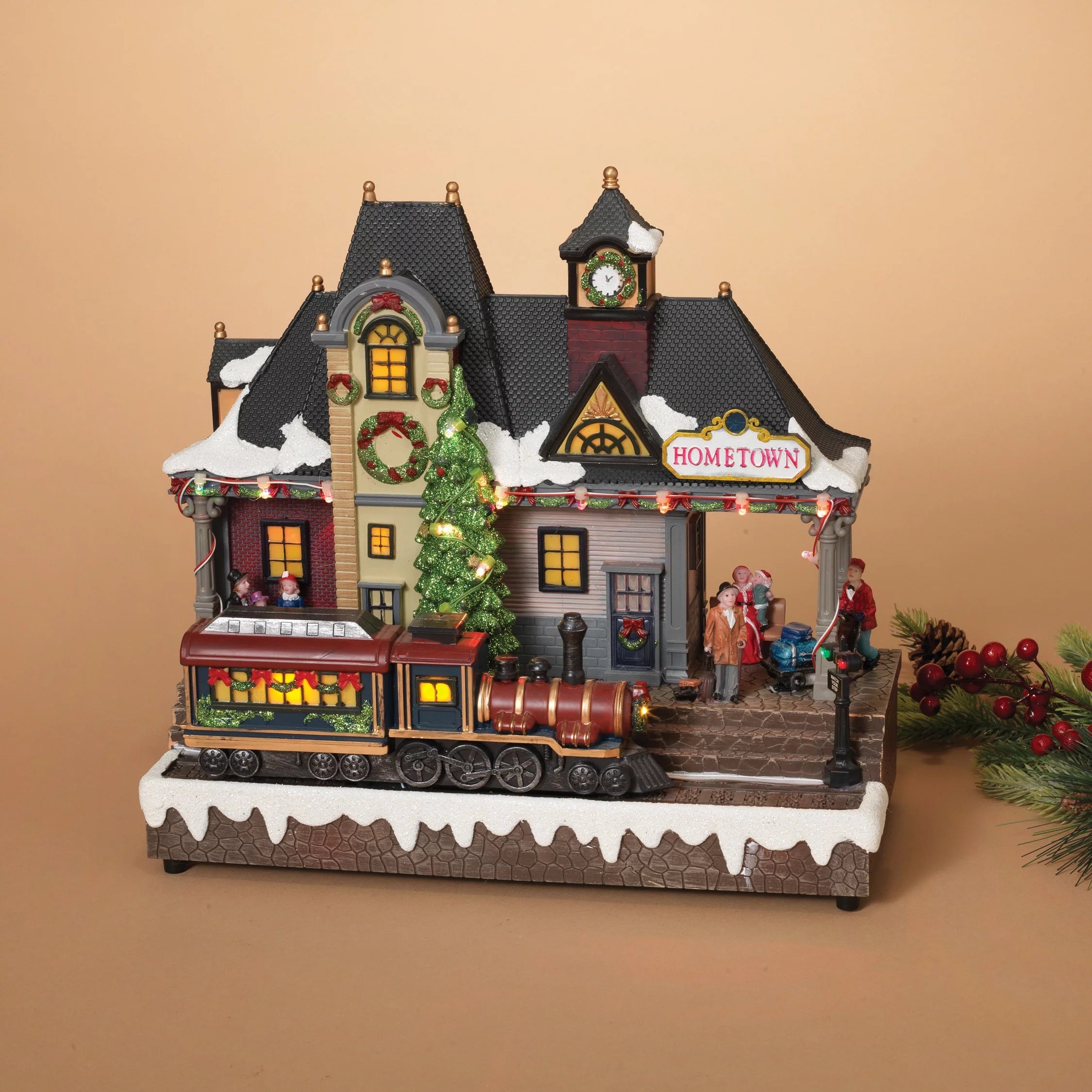Lighted Musical Train Station with Train S67750