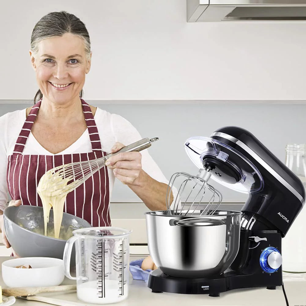 Stand Mixer 6.5-QT 660W 6-Speed Tilt-Head with Dough Hook, Wire Whip & Beater R3141