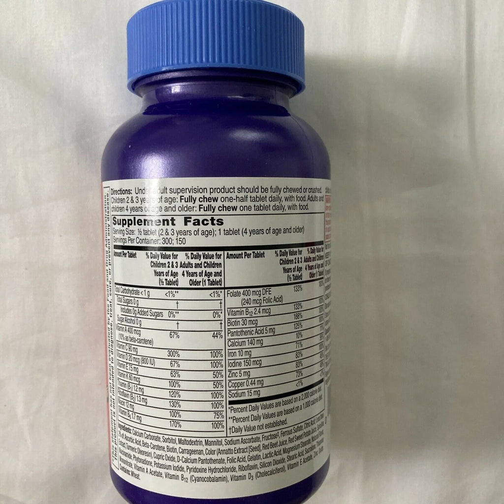 Chewable Multivitamin Tablets, 150 Count (Pack of 2) F869