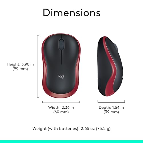 Wireless Mouse, 2.4GHz with USB Receiver, 12-Month Battery Life O87248