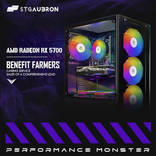 Gaming Desktop PC, Radeon RX 580 8G, Intel Core i7, 16G DDR3, 1T SSD, WiFi, RGB Fan V668