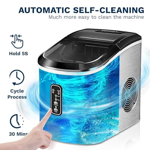 Nugget Ice Maker Countertop, 34lbs Per Day, Auto-Cleaning, Portable with Basket and Scoop Z503075