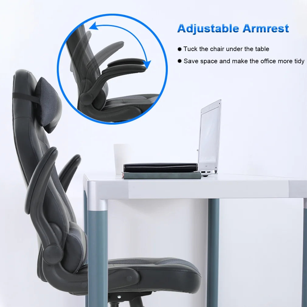 Adjustable Ergonomic Swivel Gaming Chair, Grey V824