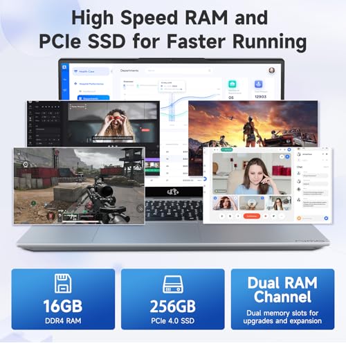 15.6" IPS FHD Laptop, Intel 6 Core i3, 8GB RAM 256GB SSD, Backlit Keyboard, Fingerprint, Win 11 N234426