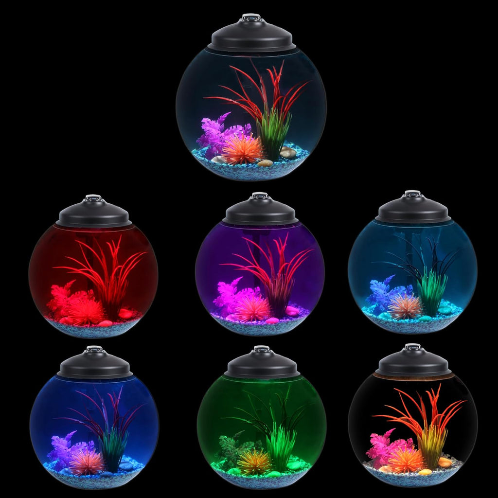 3-Gallon Fish Tank Aquarium Starter Kit with Filter and LED Light O86363
