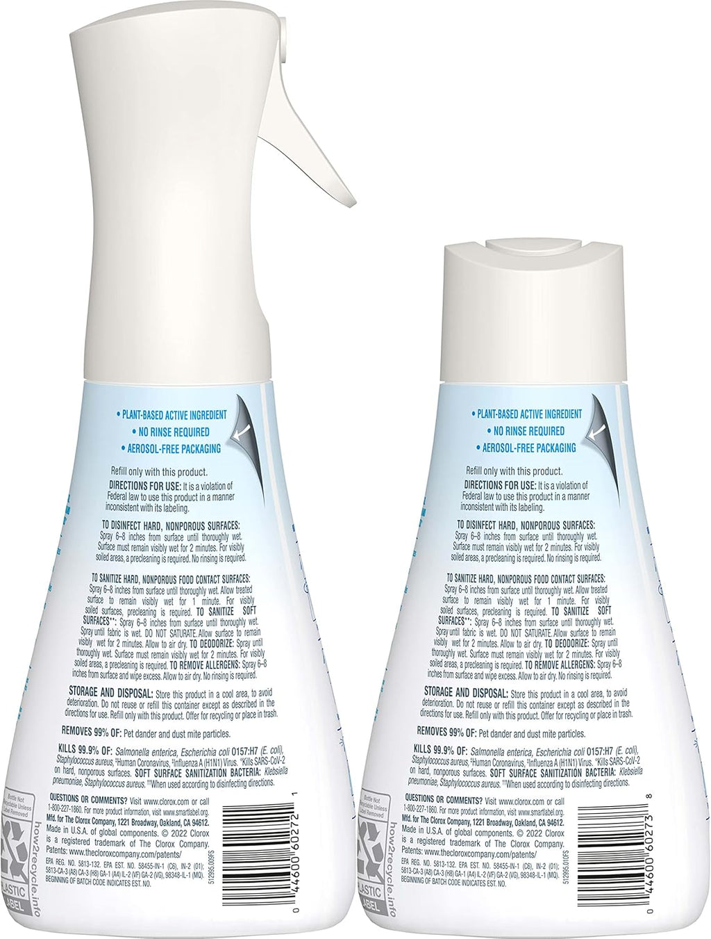Disinfecting Mist, 2-Pack Spray Bottle with Refill, 14 Fl Oz Each I649833