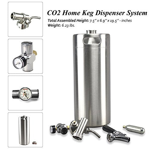 Stainless Steel Portable Keg Dispenser with CO2 Regulator (128oz) V3887