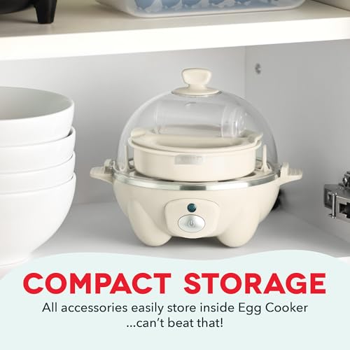 Rapid Egg Cooker for 6 Eggs, Hard Boiled, Poached, Scrambled, or Omelets, Auto Shut Off - Black O7665