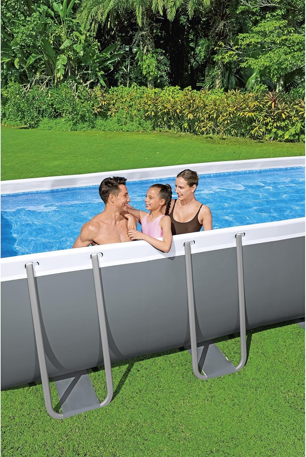 Rectangular Above Ground Swimming Pool Set with Sand Filter Pump G3747
