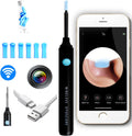 Ear Wax Removal - Earwax Remover Tool with 8 Pcs Ear Set - Ear Cleaner with HD Camera - Earwax Removal Kit with Light - Ear Camera with 6 Ear Spoon - Ear Cleaner for iOS & Android (Black) Complete Set