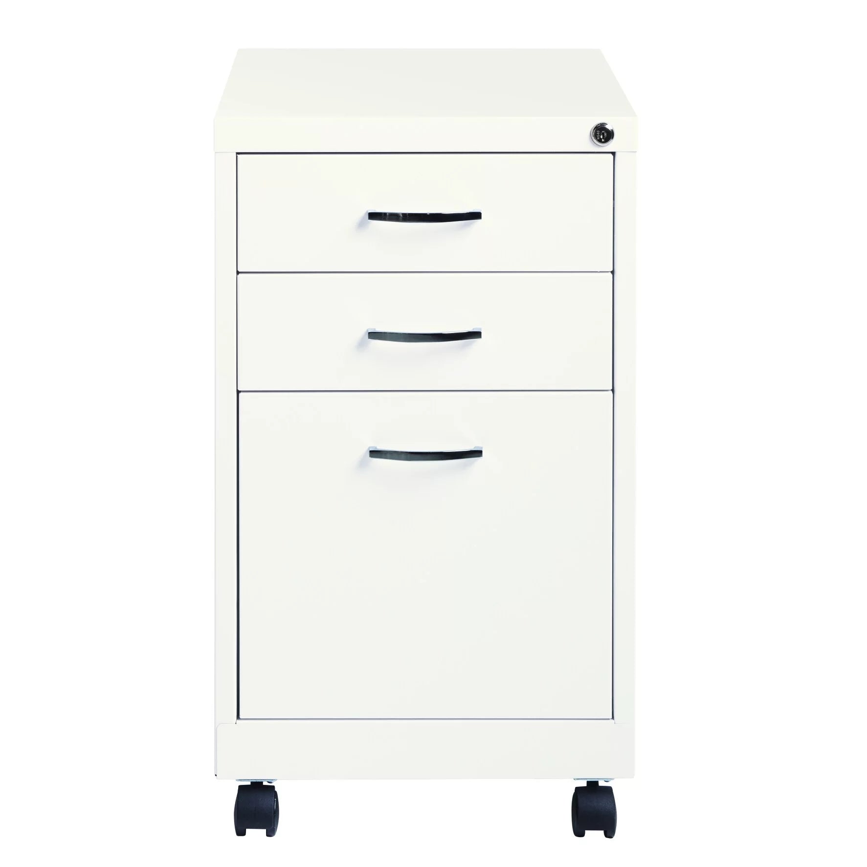 White 19" 3-Drawer Mobile File Cabinet for Home Office Y74078