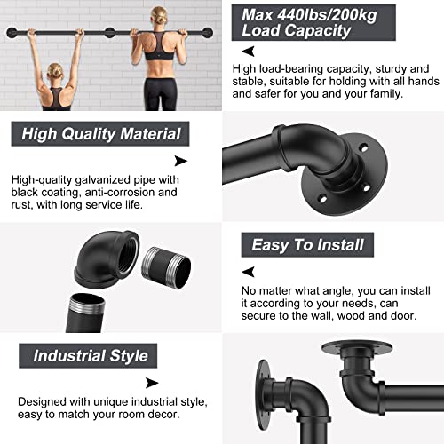 Industrial Staircase Handrail Non-Slip Wall Mount Pipe Bar for Steps E721837