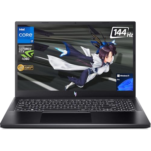 acer 2024 Newest Nitro V Gaming Laptop, 15.6" FHD 144Hz Display, i7-13620H(10 cores), RTX 4060, 16GB DDR5, 1TB SSD, Wifi 6, Backlit Keyboard, Windows 11 Pro, Black