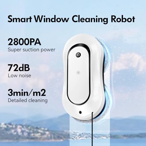 Window Cleaning Robot with Auto-Spray, 2800Pa Suction, AI Edge Detection R75372