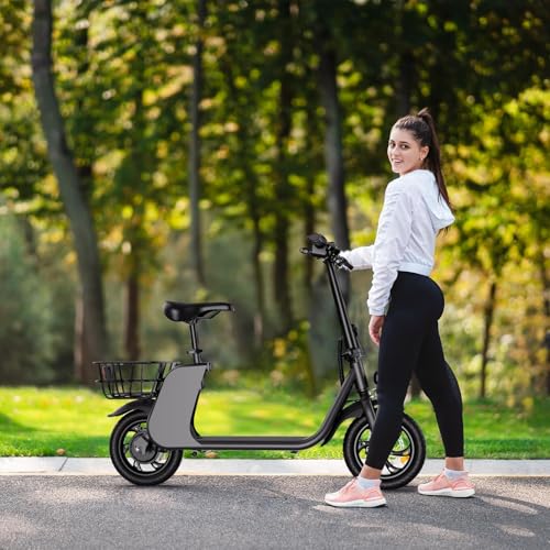 Electric Scooter with Seat, 20 Miles Range, Foldable for Adults N1556