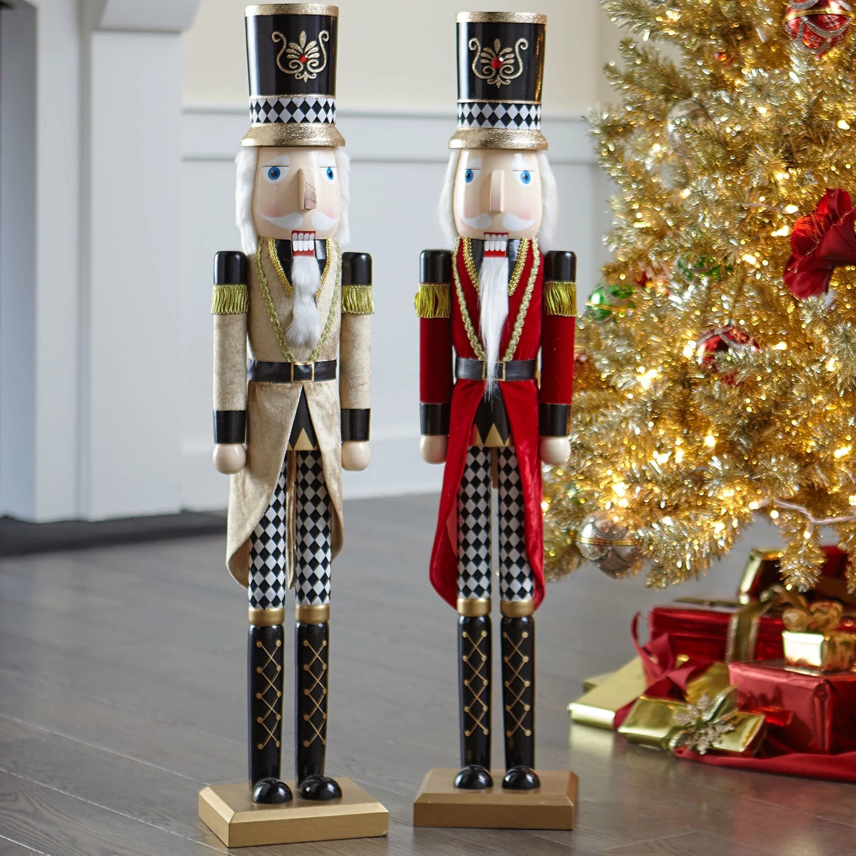 Brylanehome Christmas 36"H Wooden Nutcracker, Red Christmas Decoration