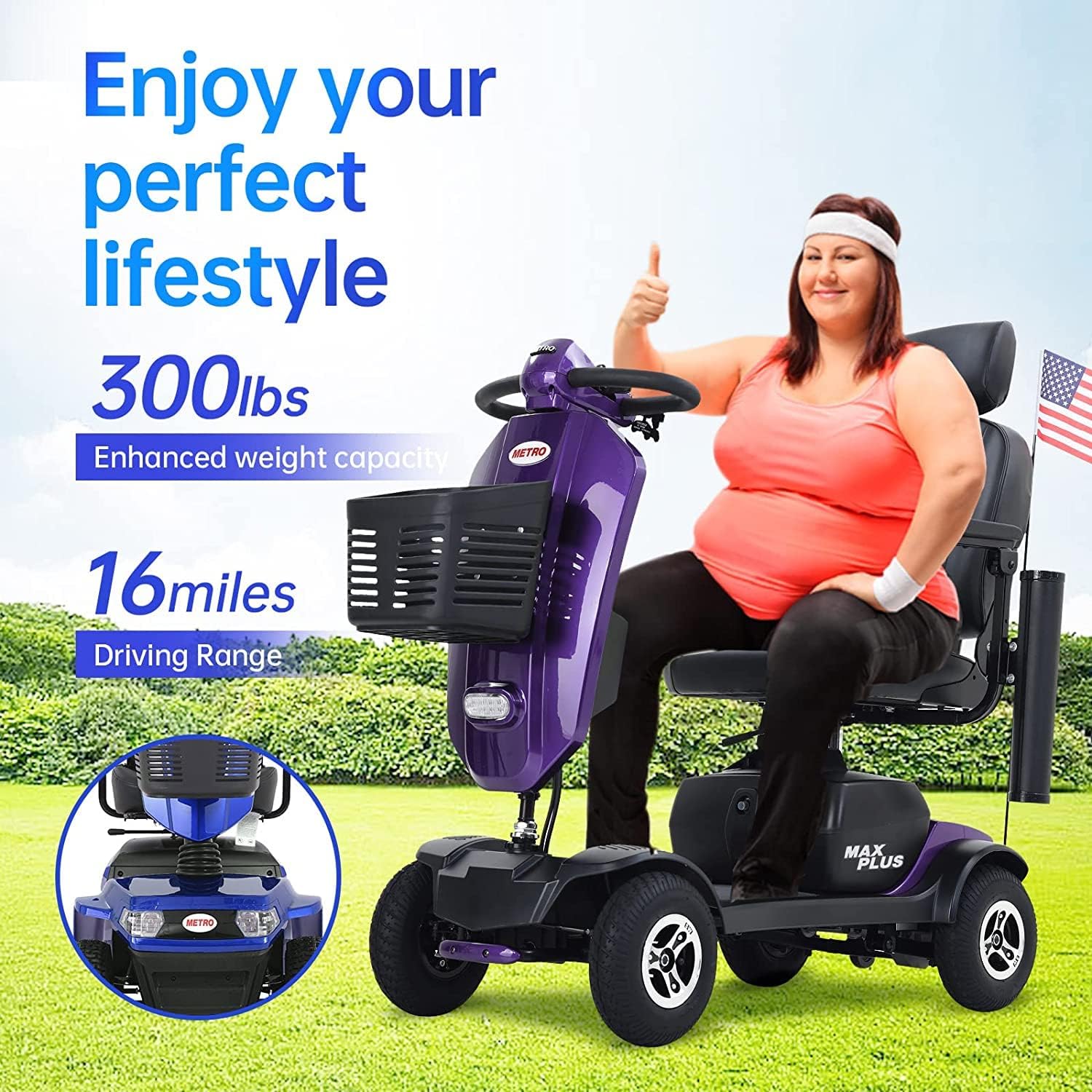 Electric 4-Wheel Mobility Scooter for Seniors Adults O5467