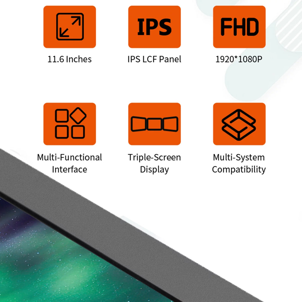 Portable Dual Screen Monitor for Laptop 11.6 Inch IPS 1080P S77576