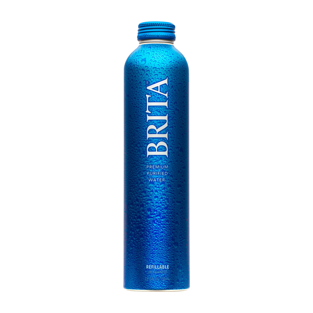 Purified Bottled Water, 25 fl oz (12 Pack), BPA Free Refillable Aluminum Bottles N6175