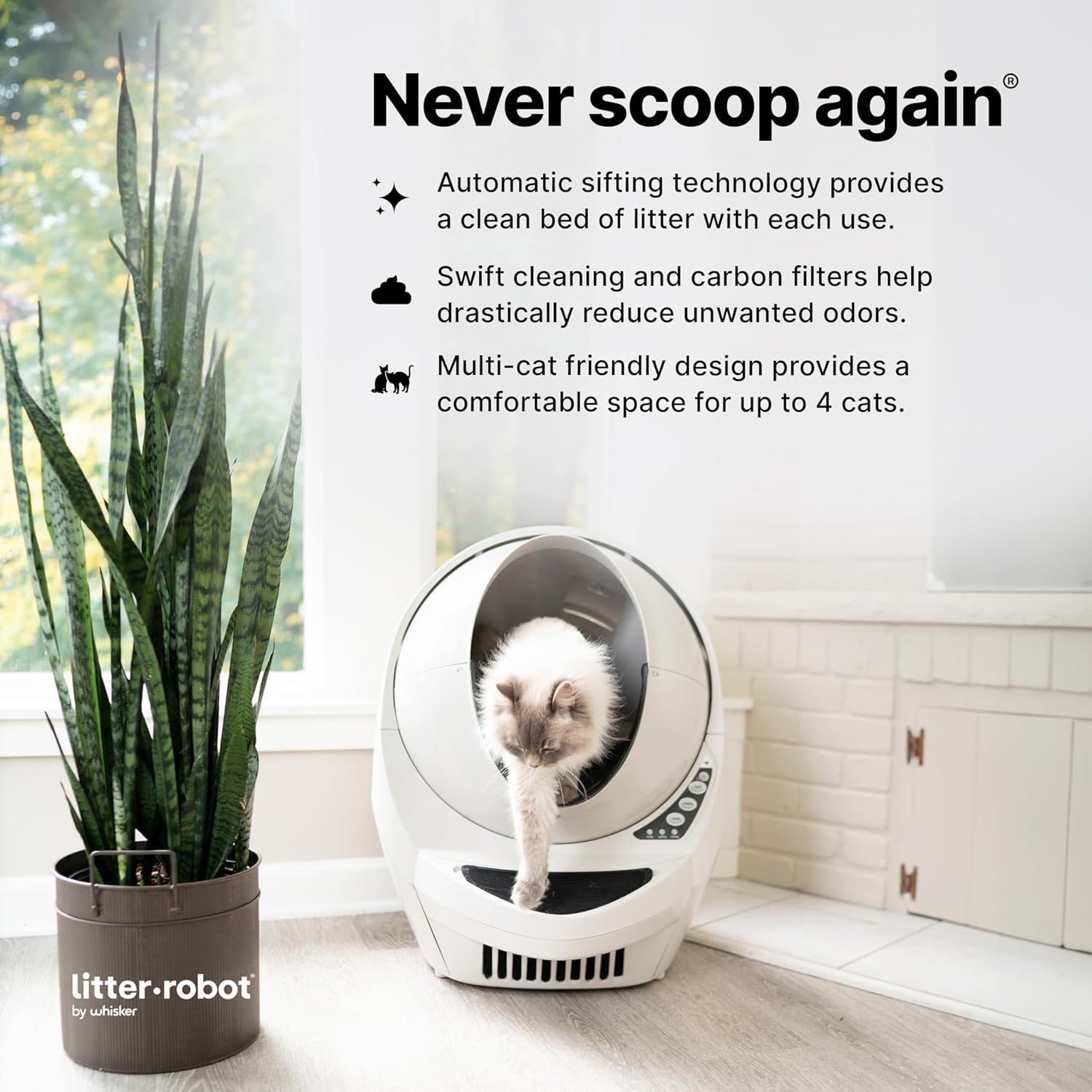 Automatic Self-Cleaning Cat Litter Box, Beige Q9482