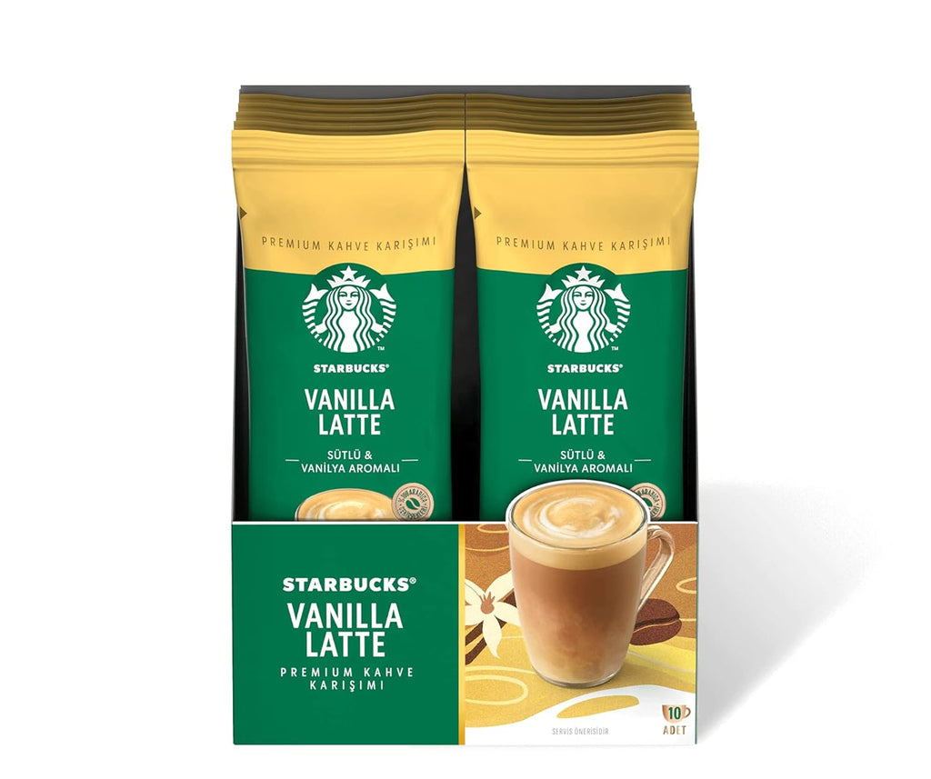 Starbucks® Vanilla Latte Premium Coffee Blend, INSTANT COFFEE, (1 box 10 packets)