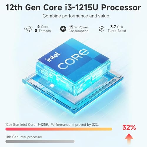 15.6" IPS FHD Laptop, Intel 6 Core i3, 8GB RAM 256GB SSD, Backlit Keyboard, Fingerprint, Win 11 N234426