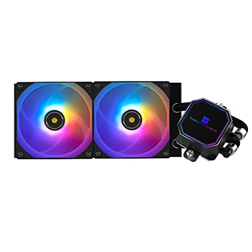 Thermalright Frozen Prism 240 Black AIO Water Cooler,Liquid CPU Cooler, 2×120mm PWM Fans Water Cooling System,1850RPM High Speed,Compatible with AMD/AM4/AM5 & Intel LGA115X/1200/2066/1700
