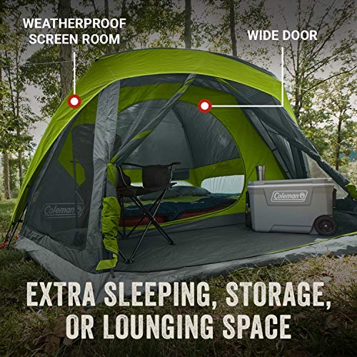 Camping Tent with Screen Room, Weatherproof 4/6/8 Person, Includes Rainfly and Carry Bag D4034
