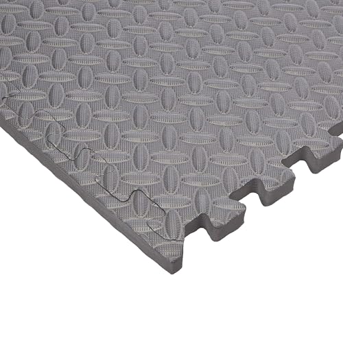 1" Thick EVA Interlocking Foam Gym Flooring Mat, 6 Tiles, Black M5857