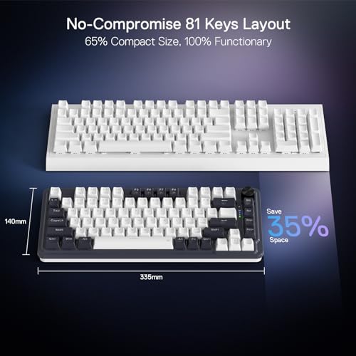 75% Wireless RGB Gaming Keyboard, 81 Keys Hot-Swap Mechanical W558360